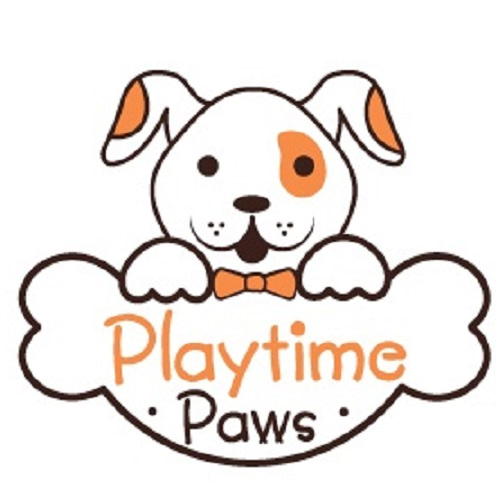 Playtime Paws Logo. Offering Dog Training, Dog Behavior and Belly Rubs
